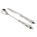 Rebecca Silver Plated Cocktail Spoon & Knife Set with Knob Handle
